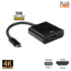Cabo Adaptador Tipo C x HDMI ADP-USBCHDMI10BK Plus Cable